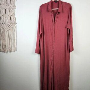 Universal Standard Sally Liquid Jersey Shirt Dress Red